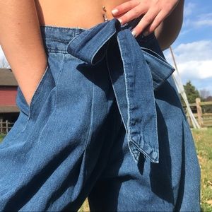 Front Tie Flare Jeans